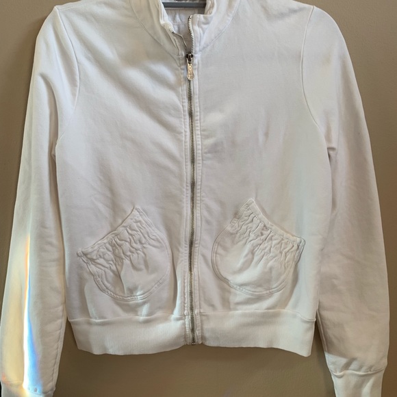 XCVI white zip-up sweatshirt - Picture 3 of 5